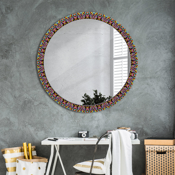 Round printed mirror Psychedelic mandala pattern