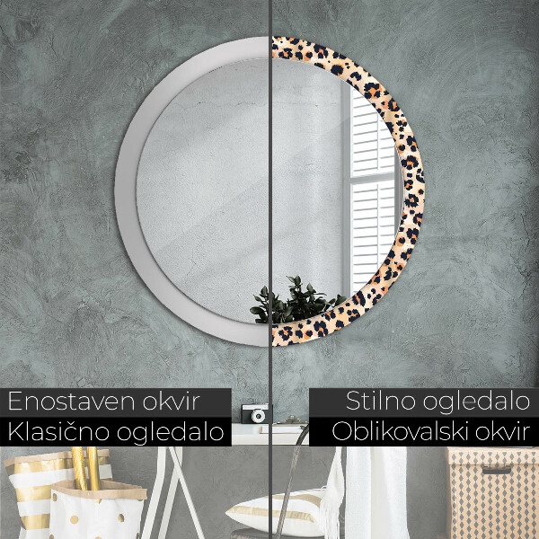 Round wall mirror decor Wild pattern