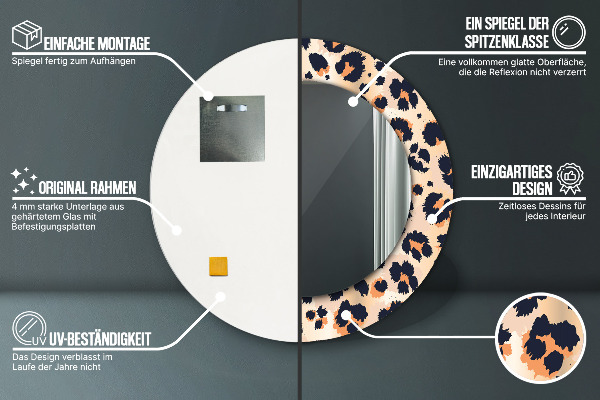 Round wall mirror decor Wild pattern