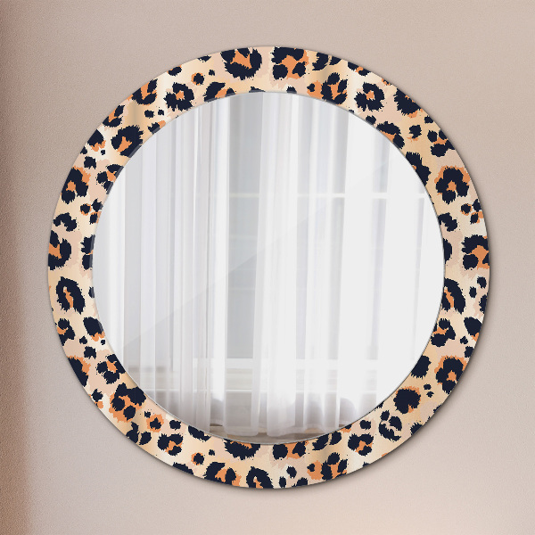 Round wall mirror decor Wild pattern