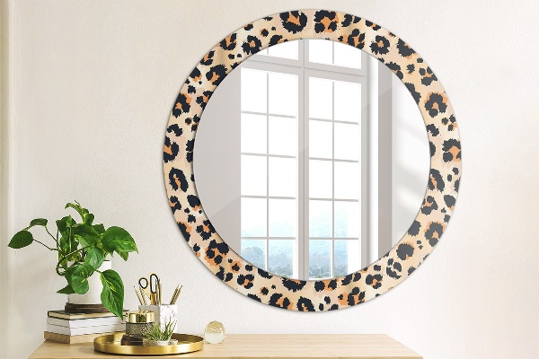 Round wall mirror decor Wild pattern