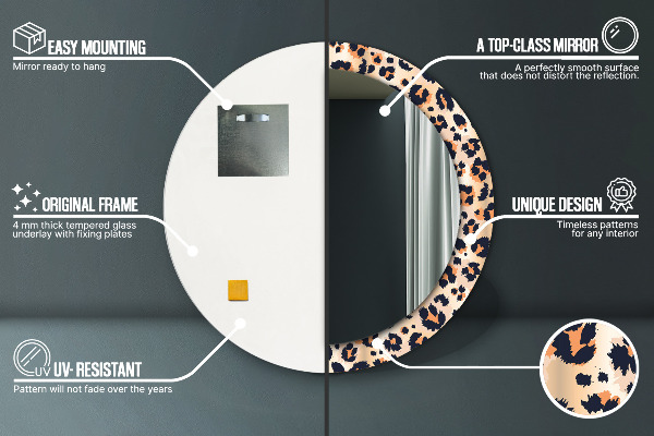 Round wall mirror decor Wild pattern