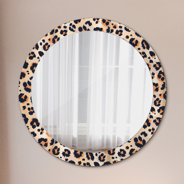 Round wall mirror decor Wild pattern