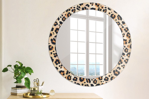 Round wall mirror decor Wild pattern