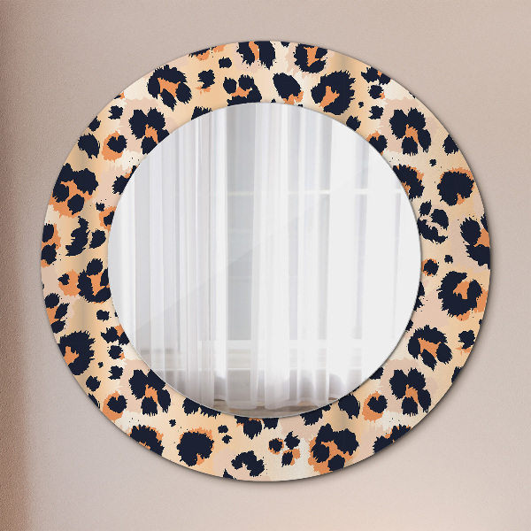 Round wall mirror decor Wild pattern