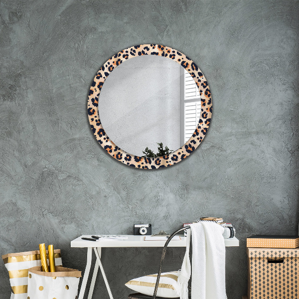 Round wall mirror decor Wild pattern