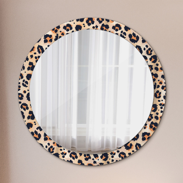 Round wall mirror decor Wild pattern