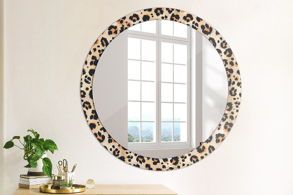 Round wall mirror decor Wild pattern