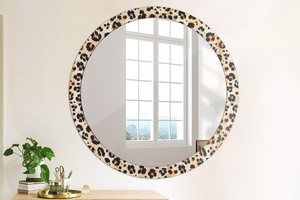 Round wall mirror decor Wild pattern