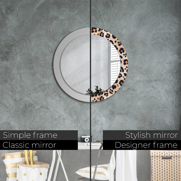 Round wall mirror decor Wild pattern