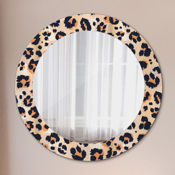 Round wall mirror decor Wild pattern