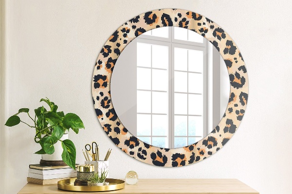 Round wall mirror decor Wild pattern