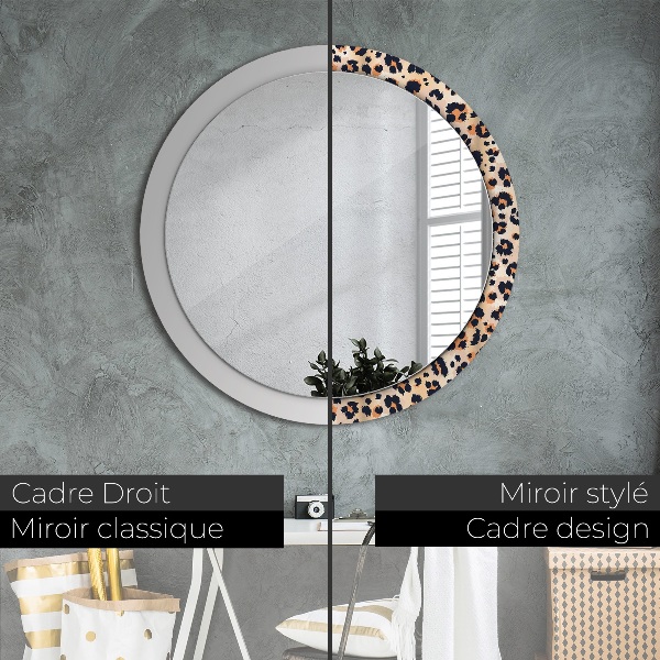 Round wall mirror decor Wild pattern