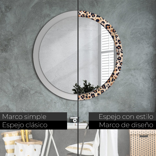Round wall mirror decor Wild pattern