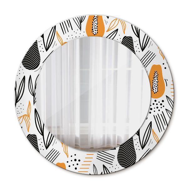 Round wall mirror decor Papai pattern