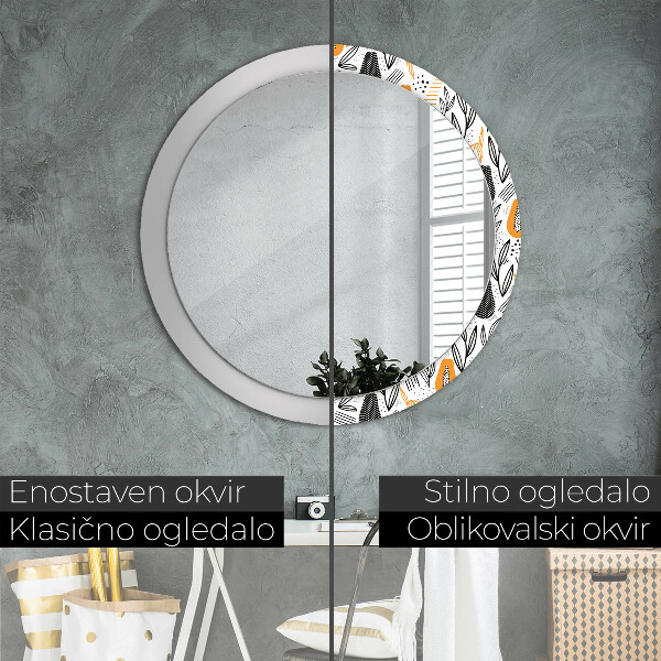 Round wall mirror decor Papai pattern