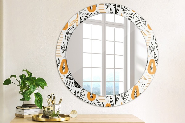 Round wall mirror decor Papai pattern