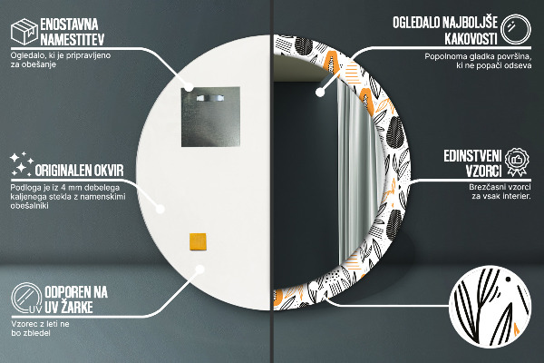 Round wall mirror decor Papai pattern