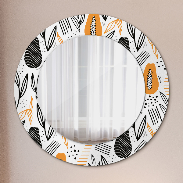 Round wall mirror decor Papai pattern