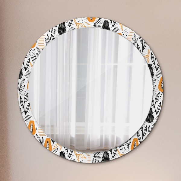 Round wall mirror decor Papai pattern