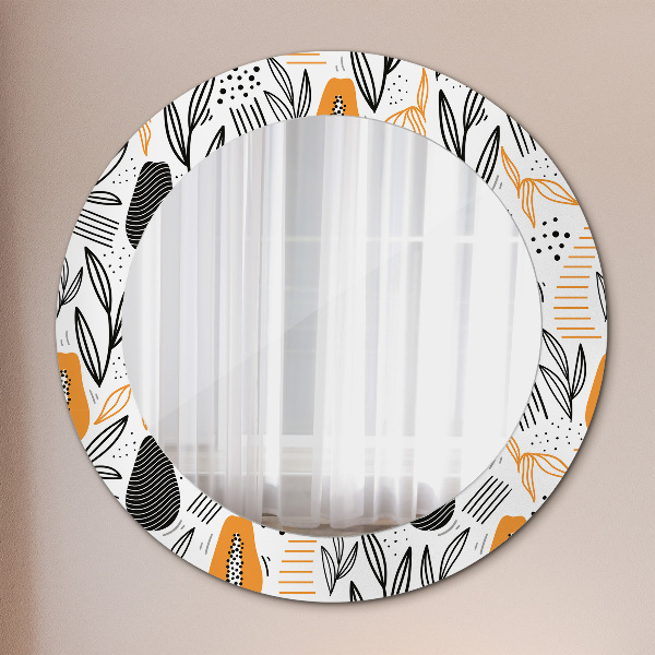 Round wall mirror decor Papai pattern