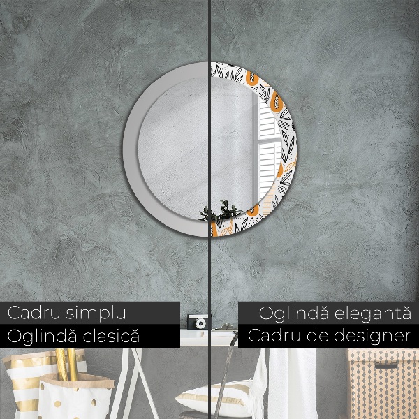 Round wall mirror decor Papai pattern