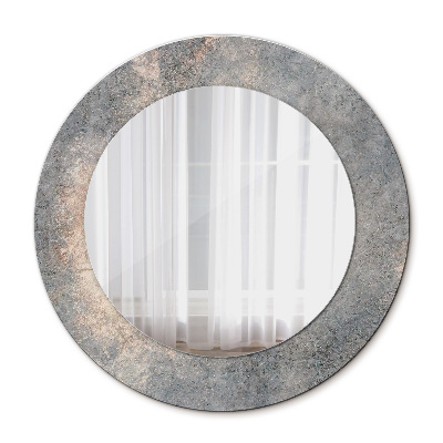 Round mirror frame with print Vintage concrete