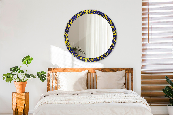 Round wall mirror design Sweet small flowers