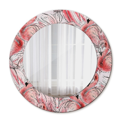 Round wall mirror design Flaming pattern
