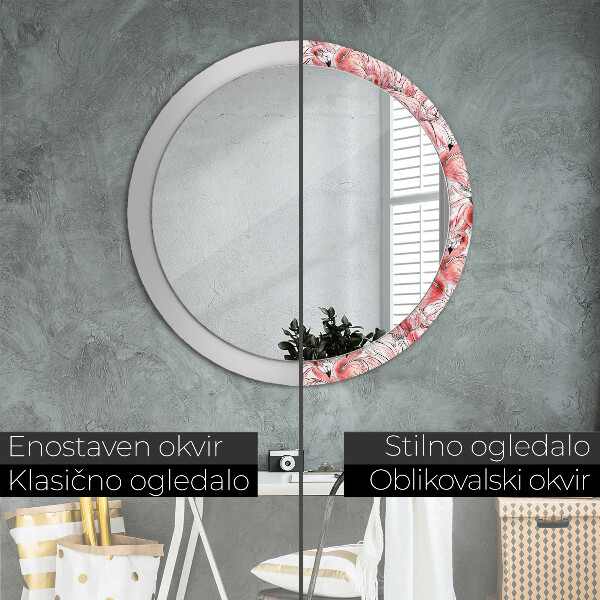 Round wall mirror design Flaming pattern