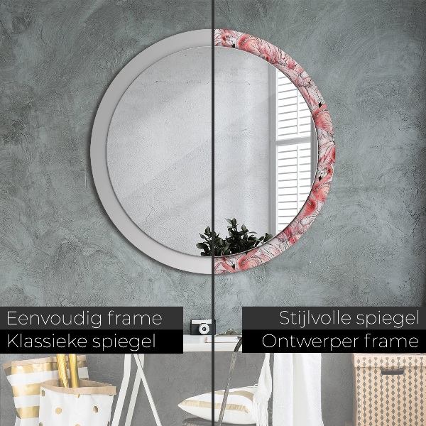Round wall mirror design Flaming pattern