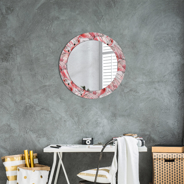 Round wall mirror design Flaming pattern
