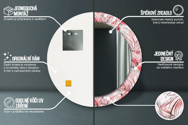 Round wall mirror design Flaming pattern