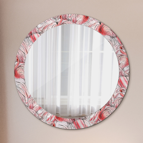 Round wall mirror design Flaming pattern