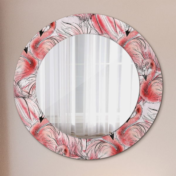 Round wall mirror design Flaming pattern