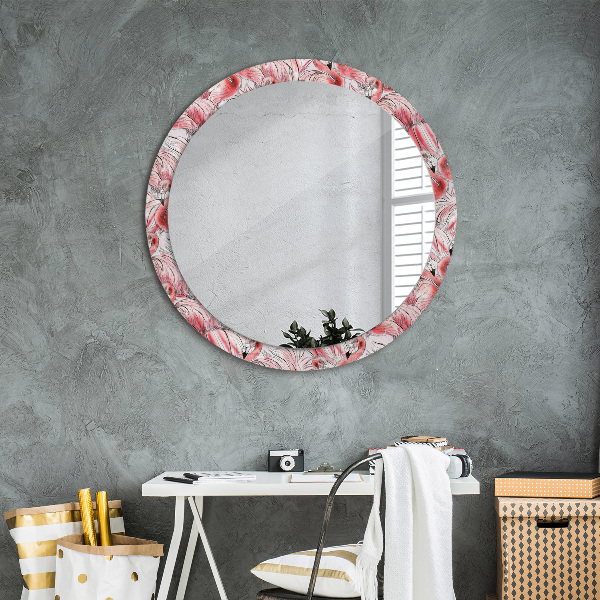 Round wall mirror design Flaming pattern