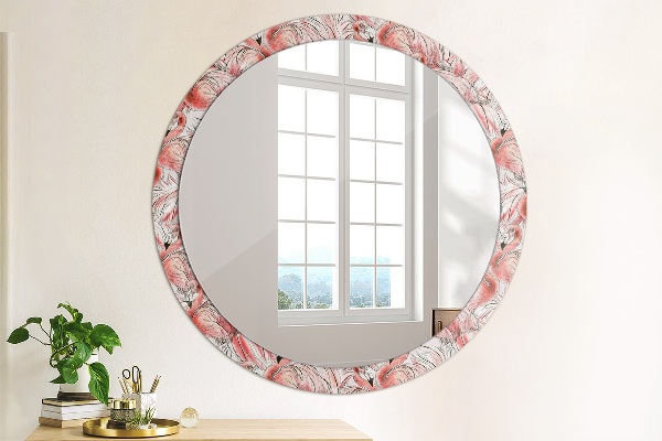 Round wall mirror design Flaming pattern