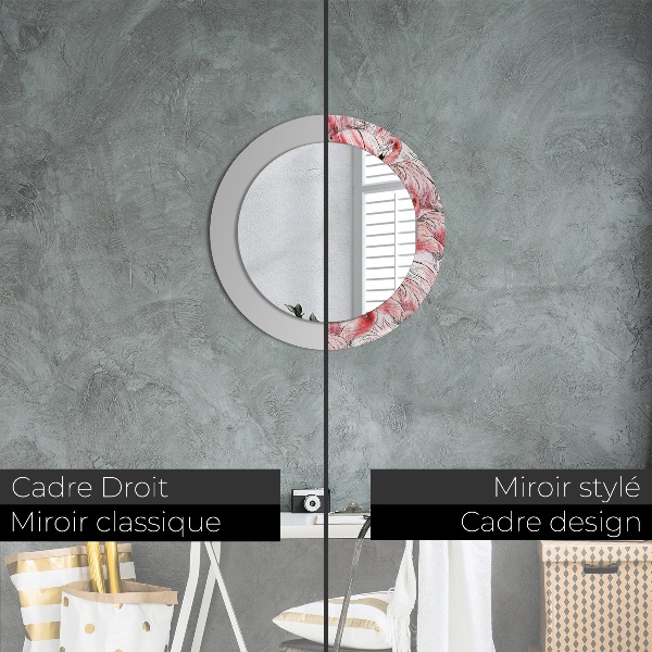 Round wall mirror design Flaming pattern