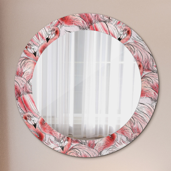 Round wall mirror design Flaming pattern