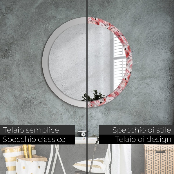 Round wall mirror design Flaming pattern