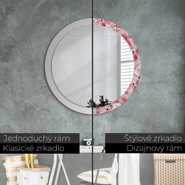 Round wall mirror design Flaming pattern