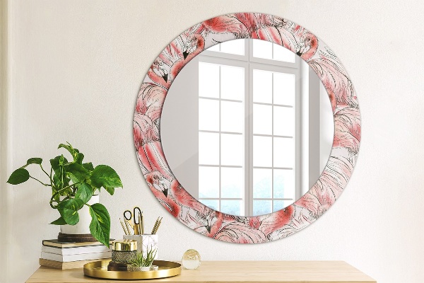 Round wall mirror design Flaming pattern