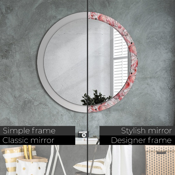 Round wall mirror design Flaming pattern