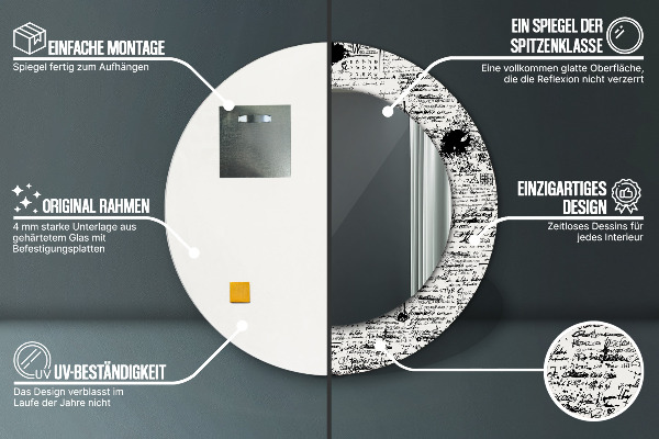 Round printed mirror Template