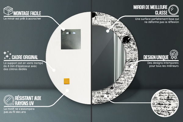 Round printed mirror Template