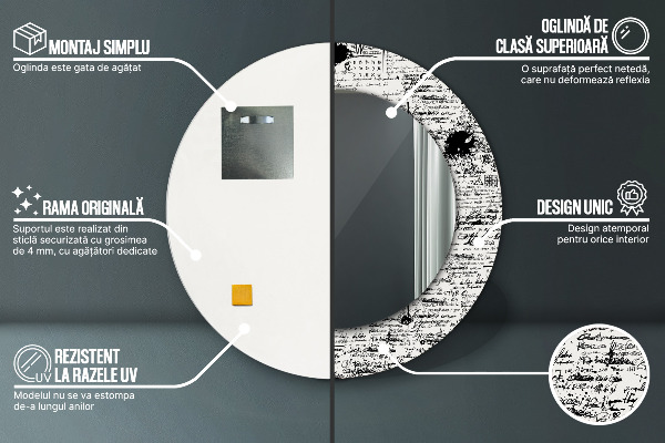 Round printed mirror Template
