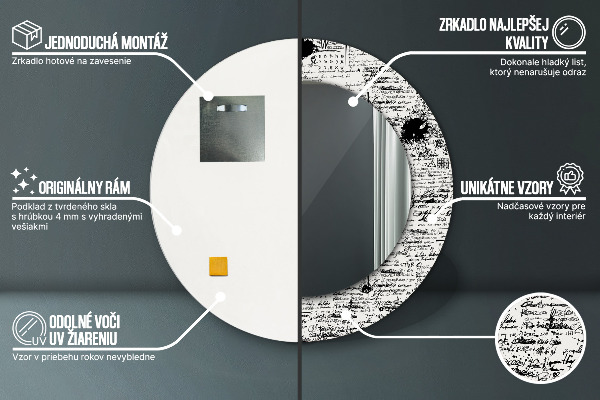 Round printed mirror Template