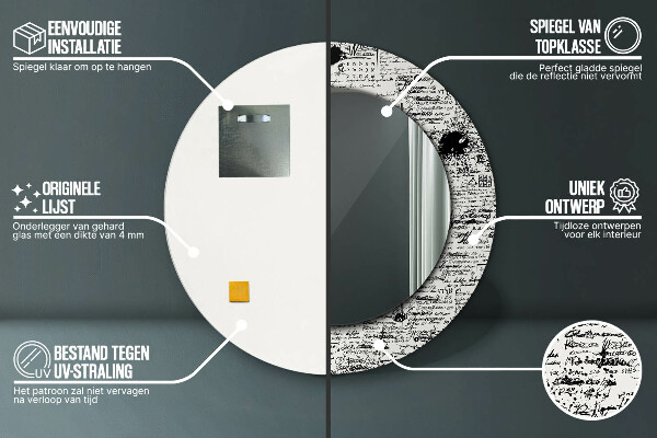 Round printed mirror Template