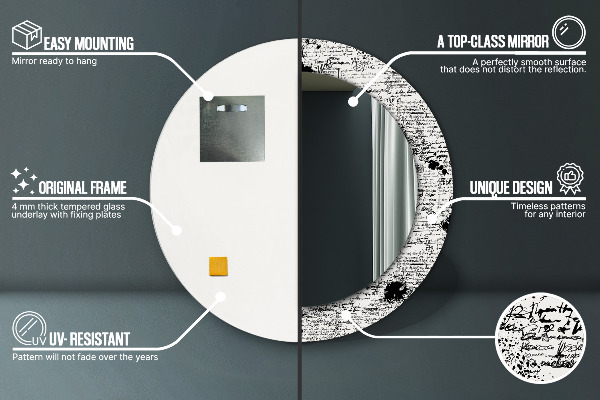 Round printed mirror Template