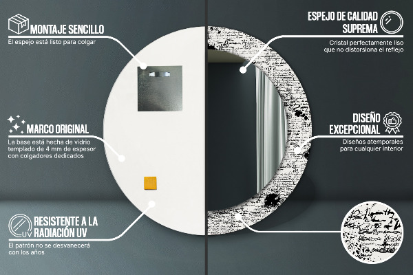 Round printed mirror Template
